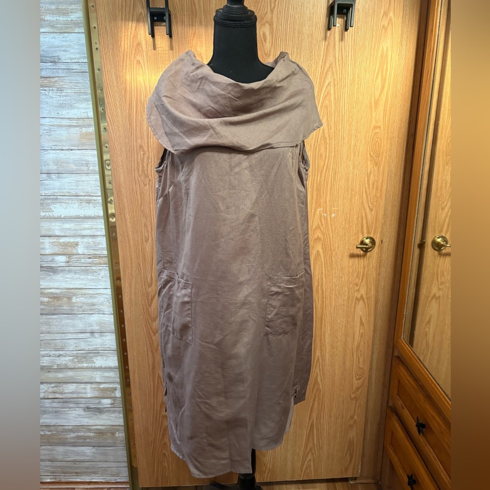 Linen Cowl neck tunic Dress